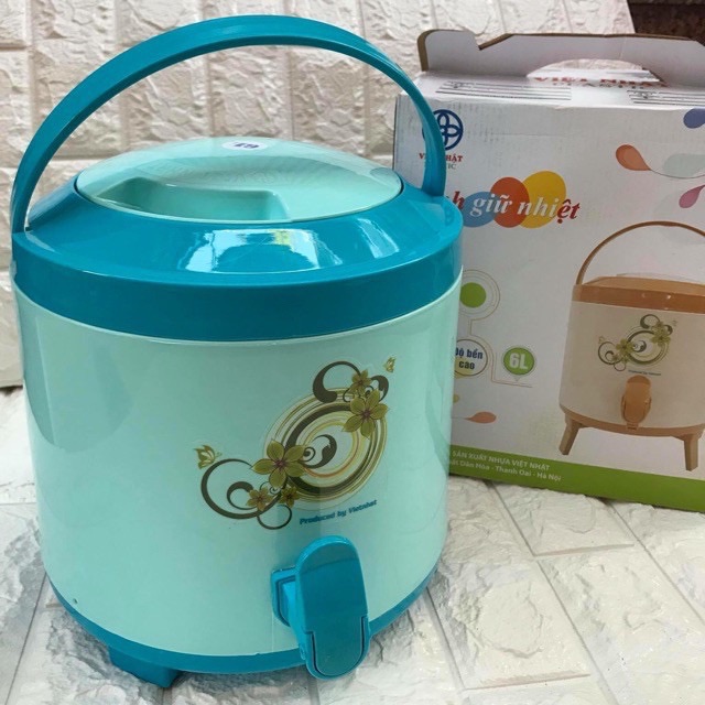 Bình giữ nhiệt, bình ủ trà 6L, 8L, 10L có vòi rót và quai xách nhựa Việt Nhật