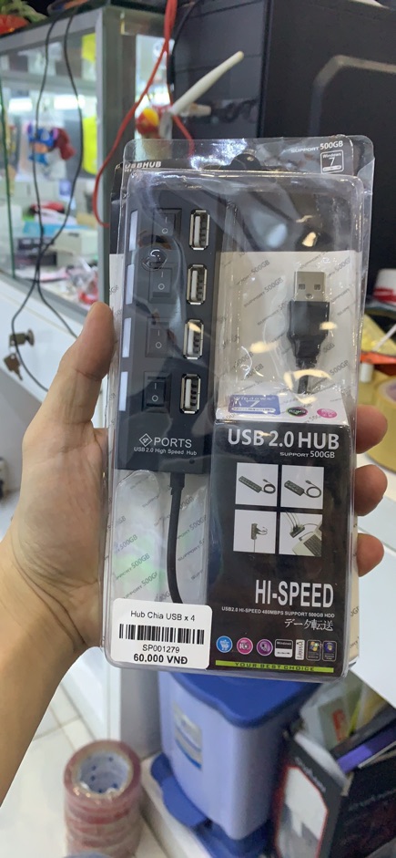 Hub Chia USB 4 Cổng Kèm 4 Công Tắt Chuyên Biệt