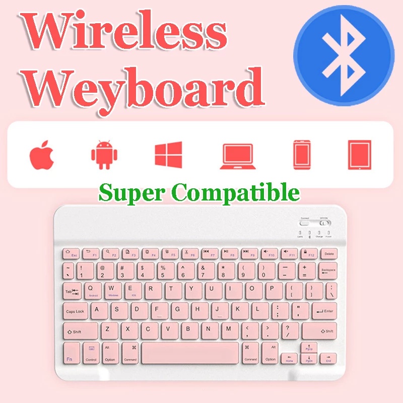 Bàn phím bluetooth không dây siêu mỏng 7 / 10 inch có thể sạc được