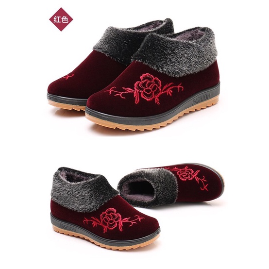 Giày nhung lót lông siêu ấm cho người trung niên các bà các mẹ