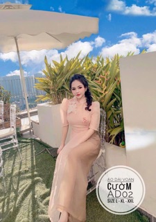 Bigsize Áo dài voan cườm AD02
