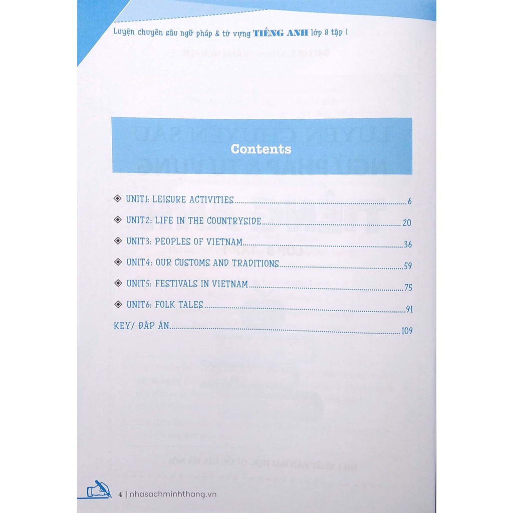 Sách - Combo Luyện chuyên sâu ngữ pháp và từ vựng tiếng anh lớp 8 (2 tập )