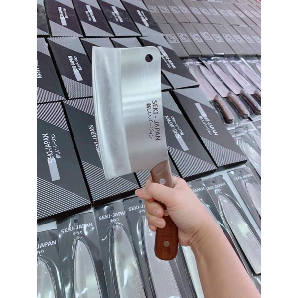 Bộ dao kéo Seki 4 món Nhật Bản: Dao chặt, dao thái thịt, dao thái hoa quả, kéo cắt gà
