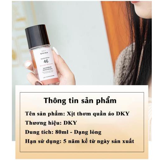 Xịt thơm quần áo DKY lưu hương thơm lâu, chống muỗi, chống nấm mốc tủ quần áo 80ml - KOCODA