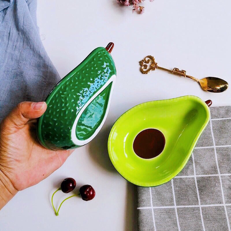 Bát ăn dặm sứ cao cấp hình quả bơ an toàn cho bé