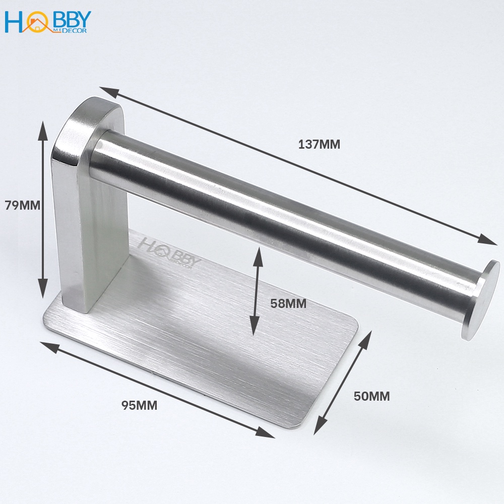 Móc treo cuộn giấy vệ sinh lau bếp dán tường Hobby home decor G15 inox 304 3 size tùy chọn