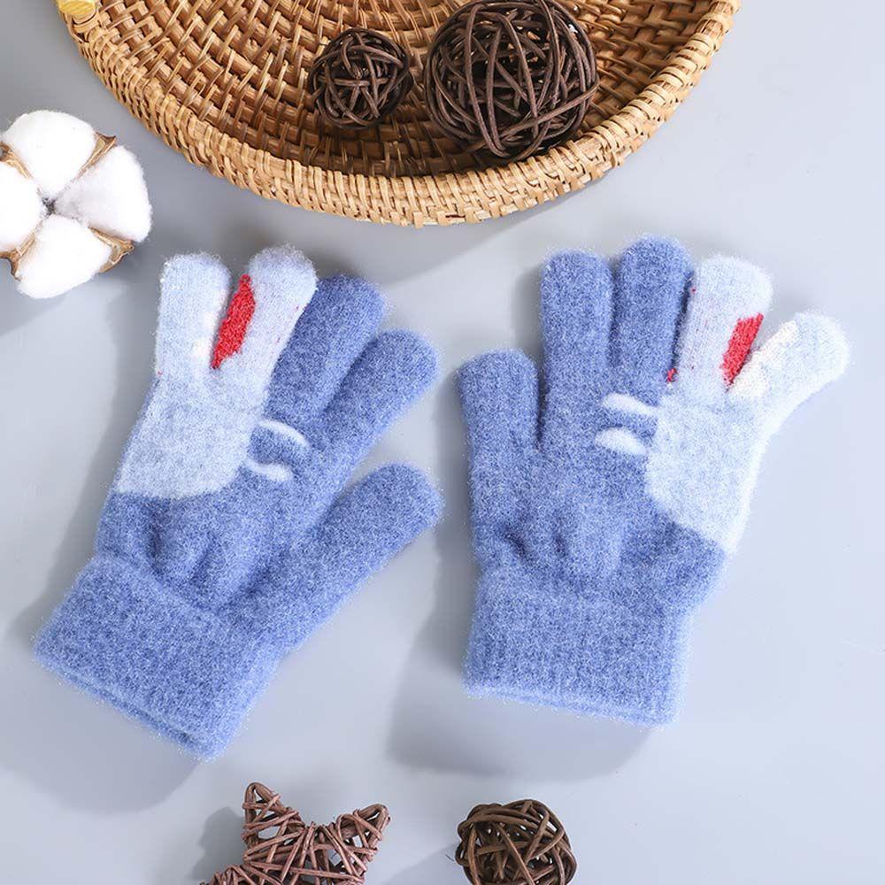 Găng Tay Lông Cừu Co Giãn Chống Lạnh Mùa Đông Dễ Thương Cho Bé ​Găng Tay Dày Hở Ngón Toàn Ngón Cho Bé
