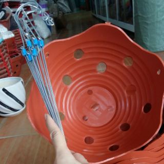chậu trồng lan tặng quai treo phi 23cm x12cm