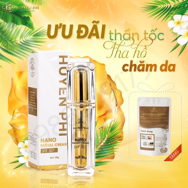 MUA 1 TẶNG 1 Kem Face Nano Huyền Phi Tặng Nạ Trắng Da