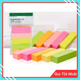 Giấy Phân Trang 5 Màu Sunwood (100 tờ/tập) Mã Số 96643 - Độ Phủ Keo Dày, Dán Dính Lâu Trên Các Bề Mặt