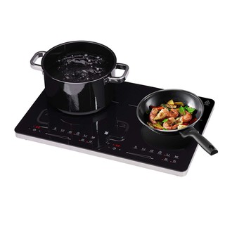 Bếp từ đôi WMF Kult X, Màu đen, Mặt kính cường lực - Viền thép không rỉ, Công suất 3500W (Nhập Đức)