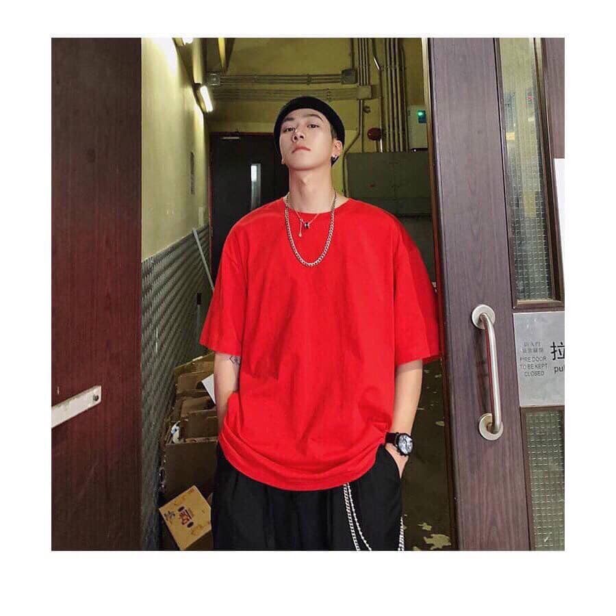 áo thun tay lỡ màu hồng dâu nam &amp; nữ FOME RỘNG có chọn size, chất thun xịn 1Al-03