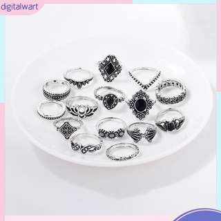 Set 15 nhẫn đeo ngón tay phong cách thời trang dành cho nữ