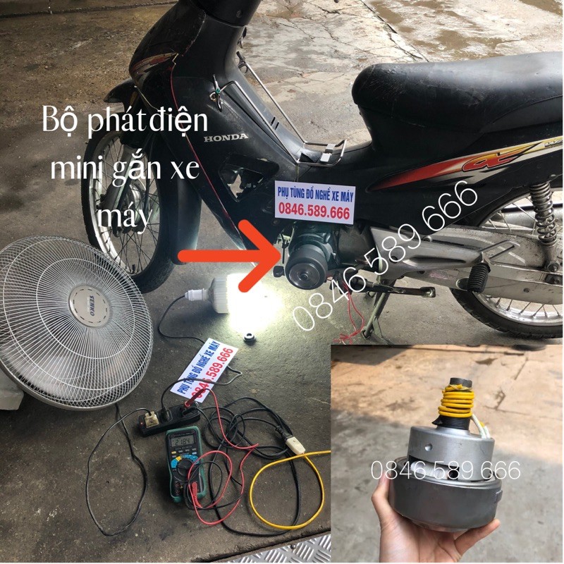 Bộ Phát Điện Mini Gắn Xe Máy 100% Lõi Đồng