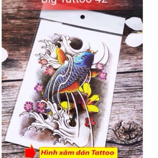 Hình Xăm Dán Cá Chép KT 15x22