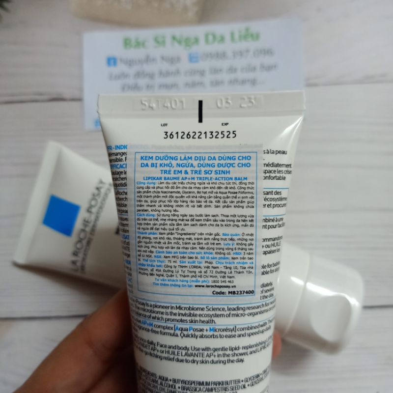 ✅ La Roche Posay Kem Dưỡng Giảm Ngứa Cấp Ẩm Cho Da Khô Đến Rất Khô Lipikar Baume AP+ M 75ml