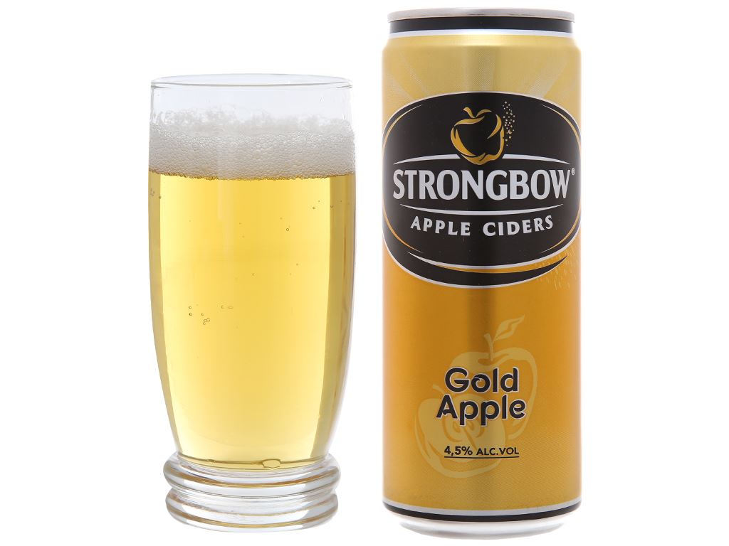 Thùng 24 lon nước táo lên men Strongbow Vị Táo Nguyên bản 330ml/lon / Lốc 6 lon nước táo lên men Strongbow Táo 330ml