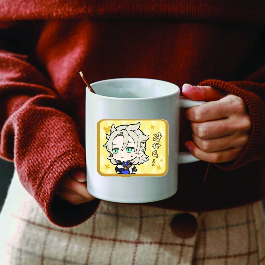 Cốc sứ trắng in hình GENSHIN IMPACT game anime chibi dễ thương xinh xắn tiện lợi M2