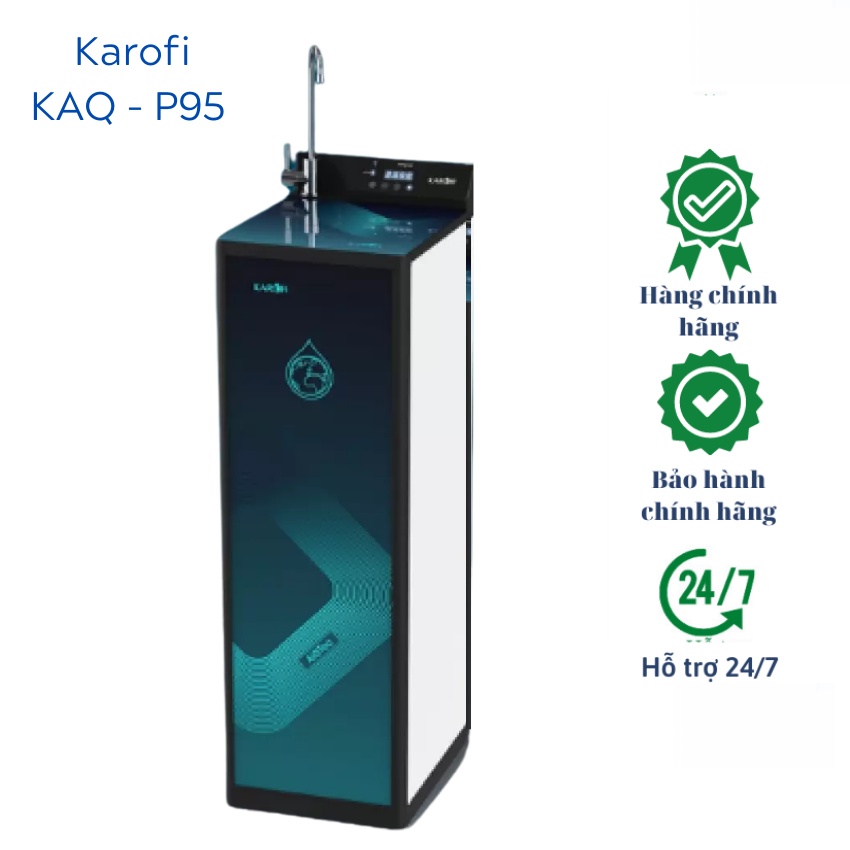 Máy lọc nước Karofi KAQ-P95 + Tặng 3 lõi  lọc 1,2,3 chỉ số tinh khiết cảnh báo thay lõi cảnh báo lỗi