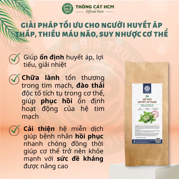 Trà Huyết Áp Thấp, hỗ trợ ổn định huyết áp, giảm đau đầu, hoa mắt, chóng mặt hiệu quả - Thông Cát