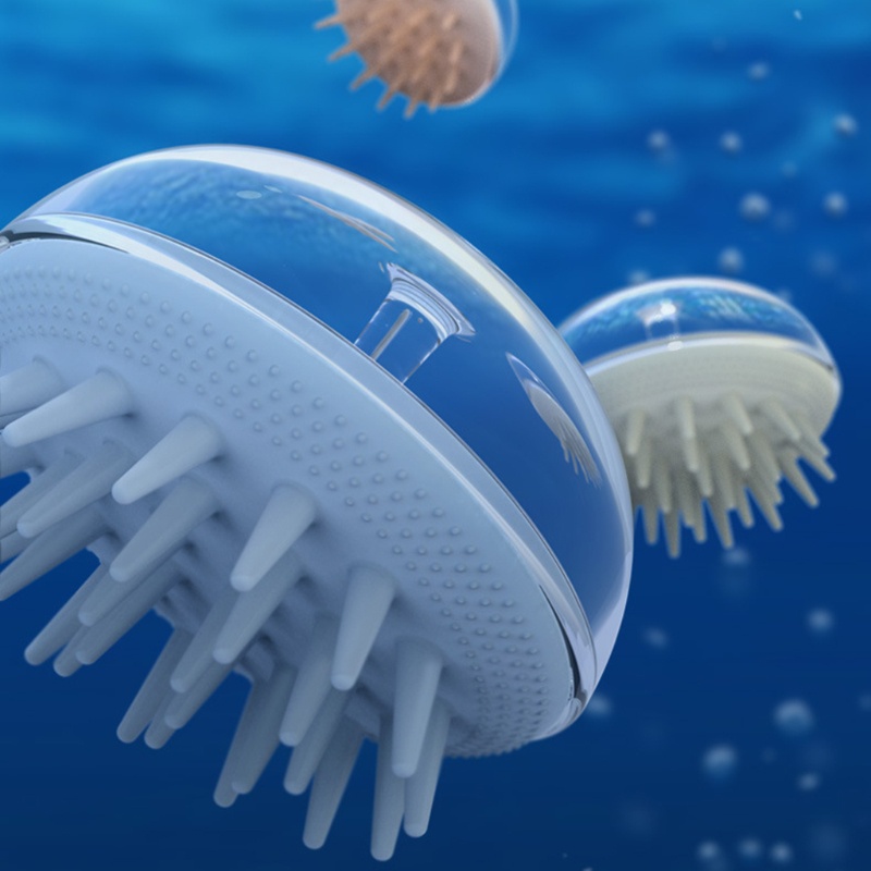 Youyo Bàn Chải Gội Đầu Massage Da Đầu Bằng Silicon Hình Sứa Tròn