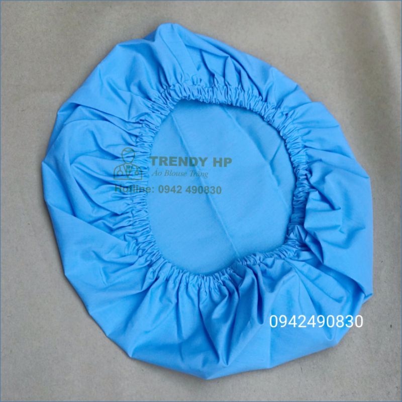 Mũ công nghệ vải - Mũ vải blu công nghệ trùm đầu, mũ công nhân trùm đầu, mũ vải bếp, nhân viên