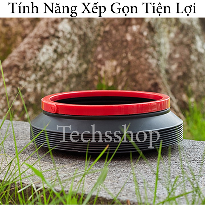 Thùng xếp gọn đa năng có tay xách - xô xếp gọn 4 lít - Thùng rác xếp gọn xe ô tô - Xô gấp gọn tiện lợi