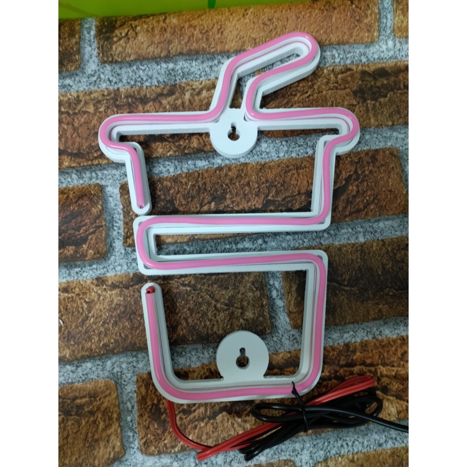 Đèn led neon trang trí, led neon cho phòng ngủ, phòng khách, quán xá,mẫu mini Trà sữa kích thước 18x25cm