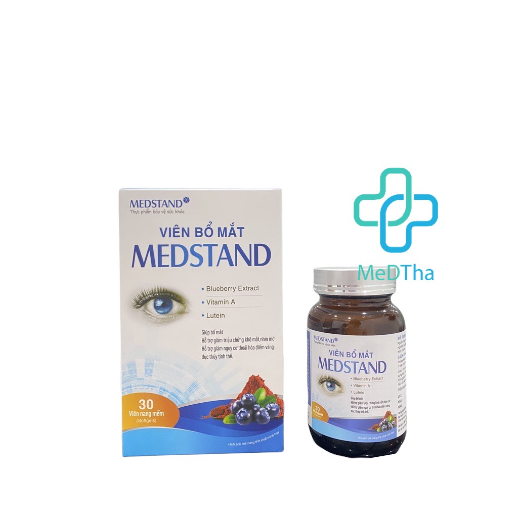 Viên Bổ Mắt Medstand - Hỗ trợ Giảm Khô Mắt, Mỏi Mắt, Nhìn Mờ, Phòng nguy cơ Đục Thủy Tinh Thể (Lọ 30 viên) [Chính Hãng]