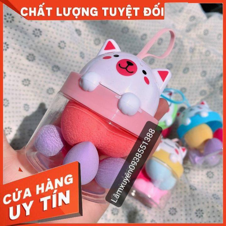 Bông mút hũ hồ lô   bông phấn mềm mịn, dễ tán không vón cục