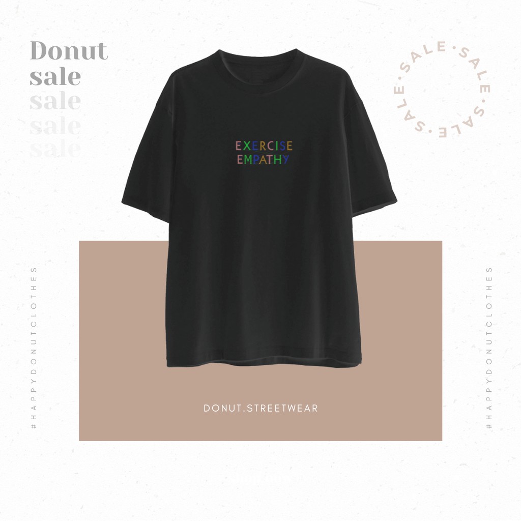 Áo thun thêu cotton unisex EXERCISE EMPATHY