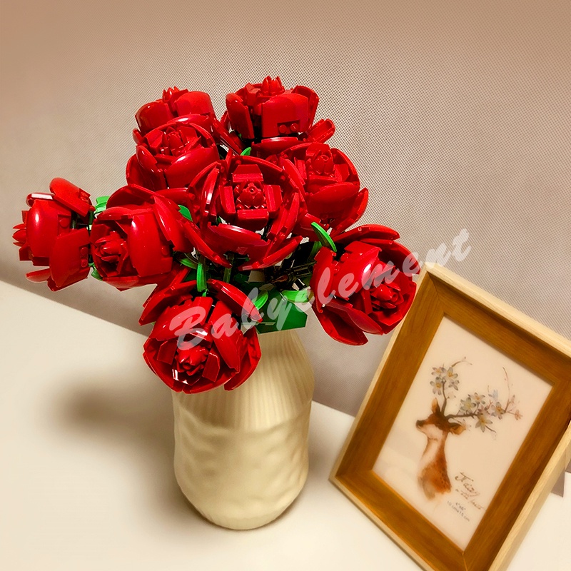 Bộ Đồ Chơi Lắp Ráp Mô Hình Bó Hoa Hồng Lãng Mạn Cho Bé