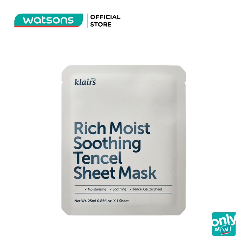 Mặt Nạ Dear Klairs Dưỡng Ẩm Và Làm Mịn Da Rich Moist Soothing Tencel Sheet Mask 25ml