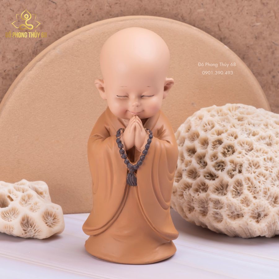 ☘️HOT☘️ Bộ 03 chú tiểu Tự Tại trang trí nhà cửa,ôtô - mẫu đứng 8.5cm