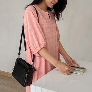Đầm suông tay phồng (hồng)