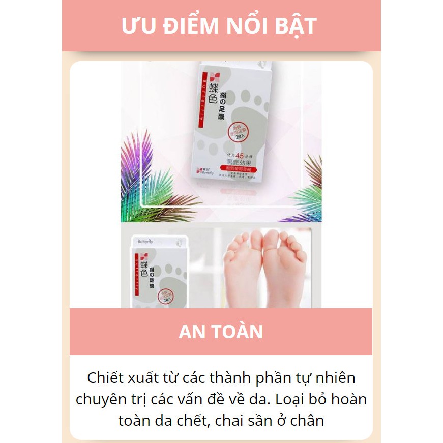 Mặt nạ dán Ủ Lòng Bàn Chân Tái Tạo Da Butterfly (Combo 2 bộ)