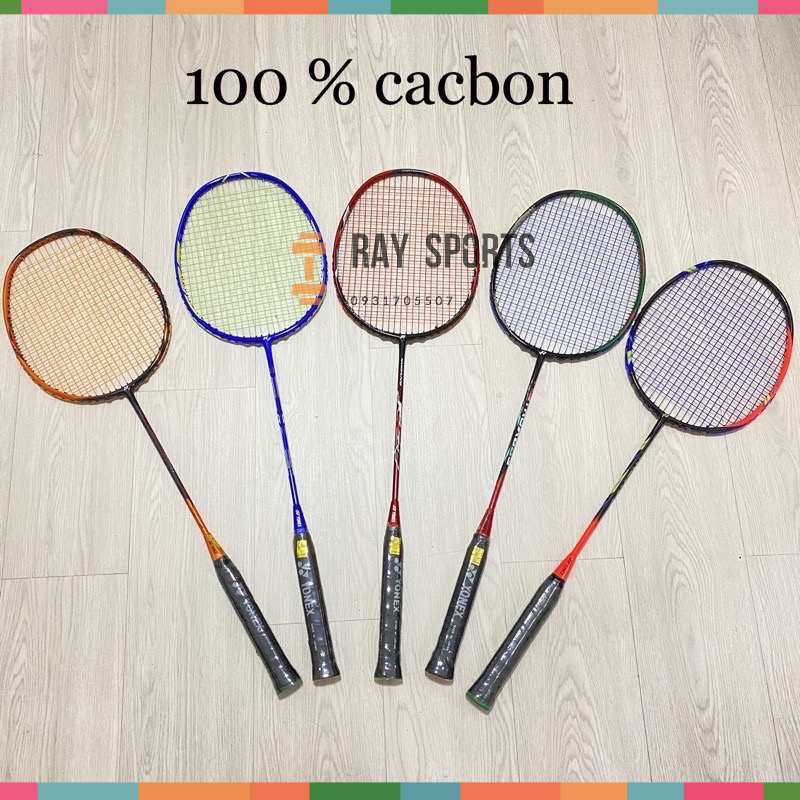 Vợt cầu lông Yonex cao cấp 100% Cacbon đan dây tốt 10kg tặng 3 món - RAY SPORT