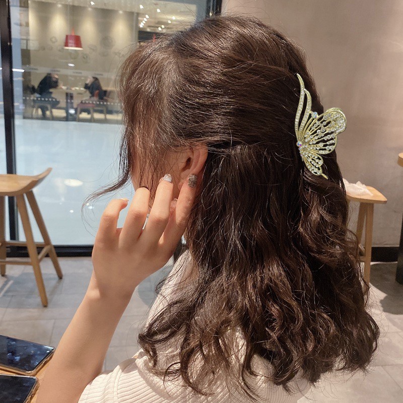 Kẹp tóc HAIMEIKANG hoa hồng đính đá và ngọc trai thời trang cho nữ