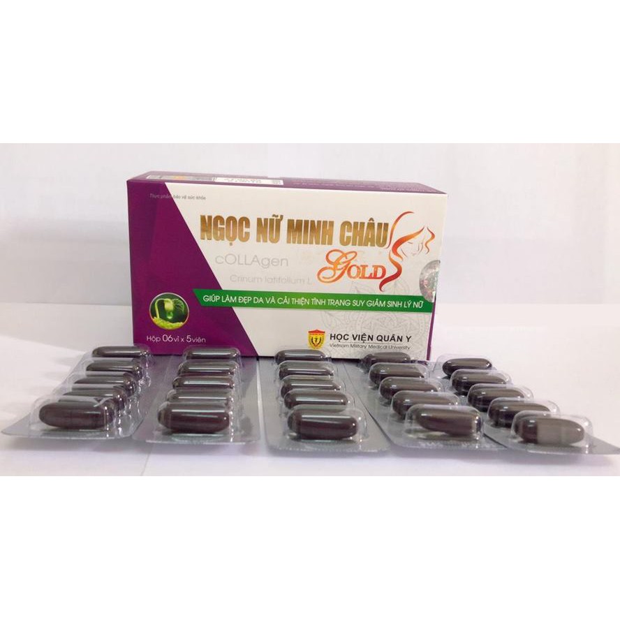 Ngọc Nữ Minh Châu Gold HVQY Hỗ trợ tăng cường Sinh Lý Nữ, làm đẹp da, giảm khô hạn (30 viên)