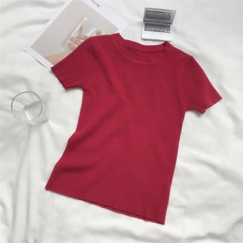 Áo Phông Nữ Len Tăm Cổ Tròn Cộc Tay Áo Phông Mỏng Len Tăm Chất Đẹp Hàng Quảng Châu Áo  cộc tay (hàng Quảng Châu) K5C4 | BigBuy360 - bigbuy360.vn