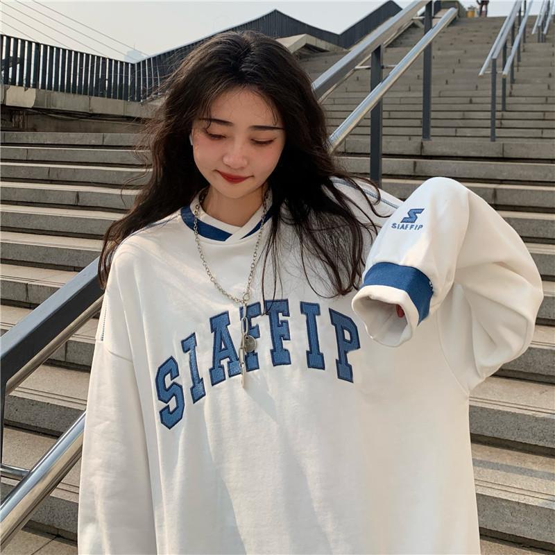 Áo sweater dáng rộng thời trang phong cách Hàn Quốc dành cho nữ