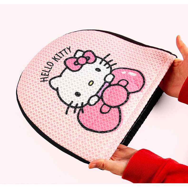 Bộ 2 Vỏ Gối Tựa Đầu Gắn Ghế Ngồi Xe Hơi Hình Mèo Kitty Dễ Thương