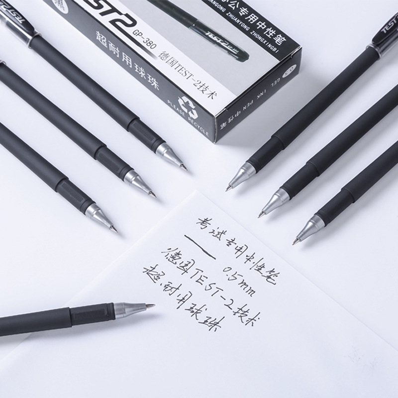 Set 5 Bút Mực Gel Ngòi 0.5mm Màu Đen / Xanh / Đỏ Đơn Giản