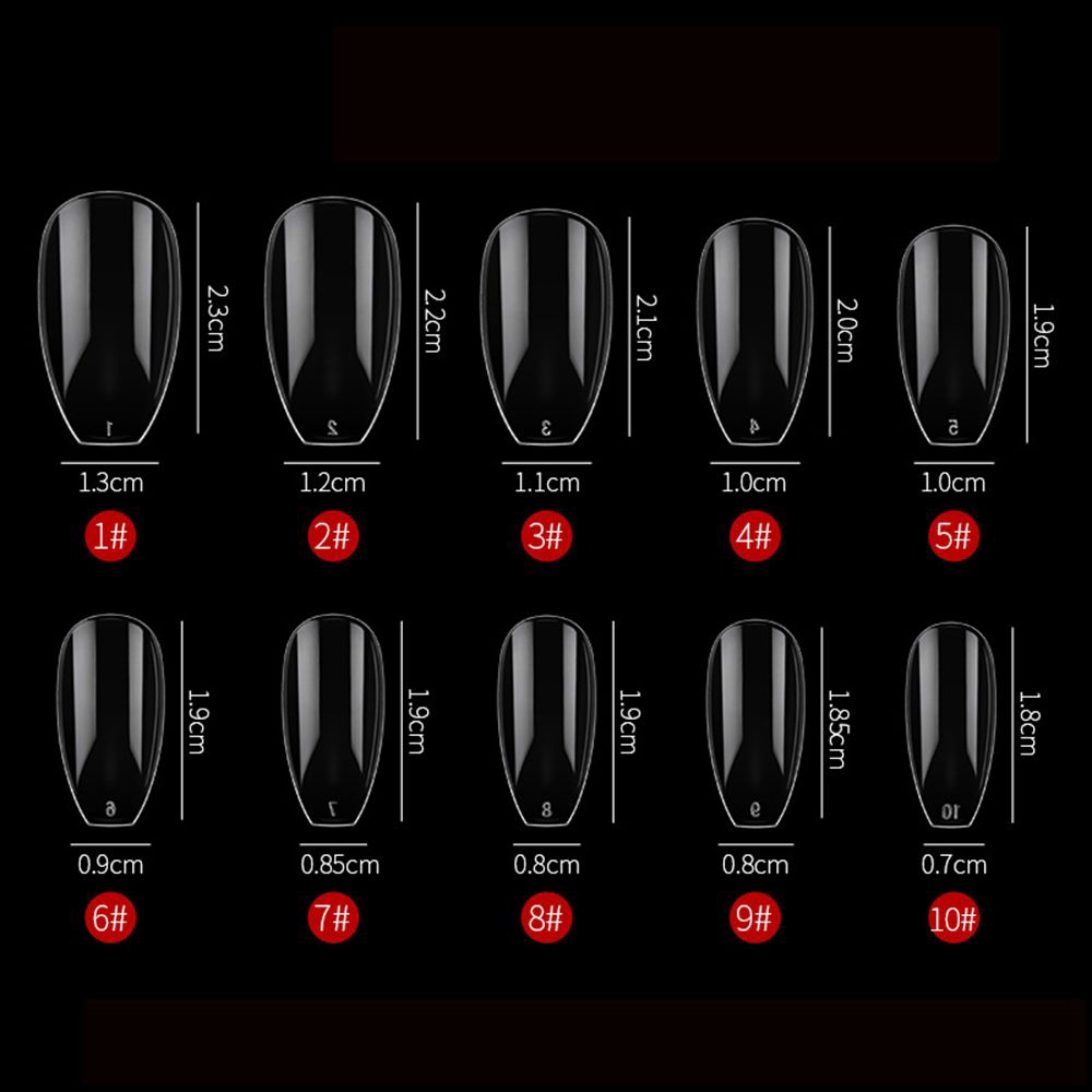 Set 500 móng giả trong suốt trang trí full móng tự nhiên