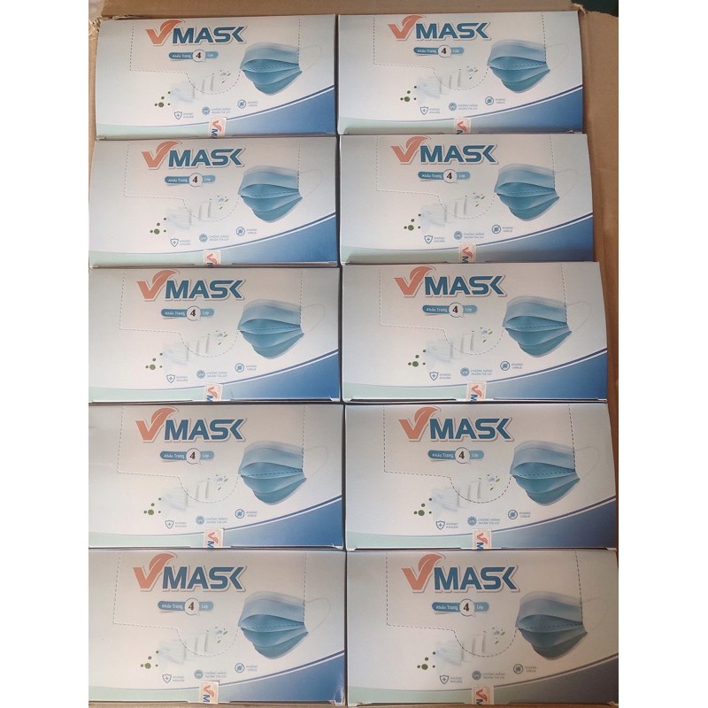 <CHÍNH HÃNG VMASK> Hộp 50c Khẩu trang y tế 4 lớp,kháng khuẩn cao cấp Vmask | BigBuy360 - bigbuy360.vn