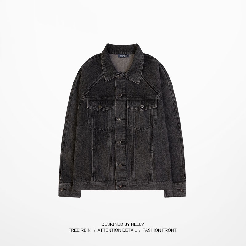 Áo khoác bò denim Nelly thu đông áo khoác jean basic