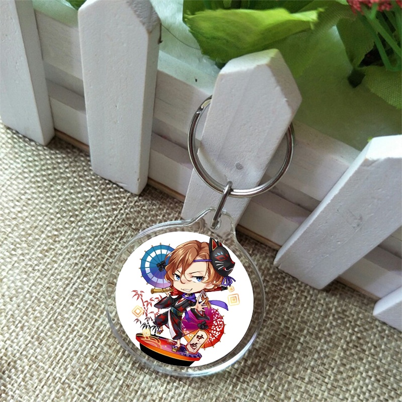 ( Tròn ) Móc khóa mica IN HÌNH ANYA ver ĂN UỐNG  Spy x Family anime chibi xinh xắn