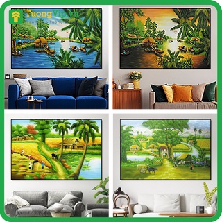[SALE SỐC] - Tranh Gỗ Cao Cấp - Tranh Treo Tường Phong Cảnh Làng Quê -  Tặng Kèm Đinh Đóng Tường Không Cần Khoan