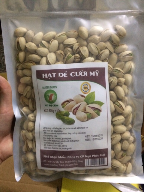 1kg Hạt Dẻ Cười Nhập Khẩu Giòn Thơm (2 gói 500g)