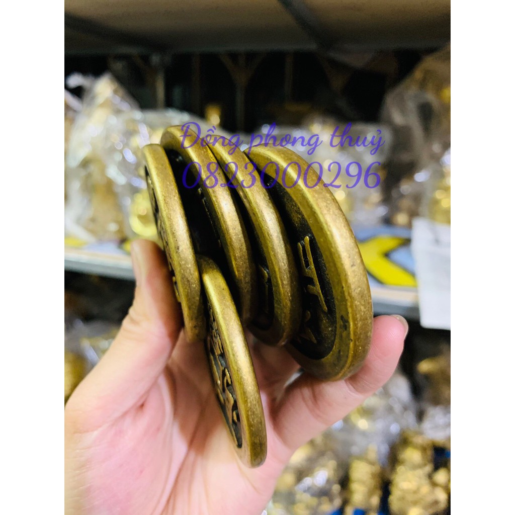 Đồng xu ngũ đế loại đẹp dày 6mm vật phẩm phong thuỷ tài lộc